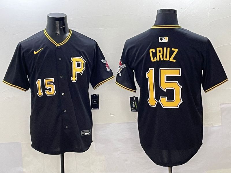 Men Pittsburgh Pirates #15 Cruz Black Game 2025 Nike MLB Jersey style 8->pittsburgh pirates->MLB Jersey
